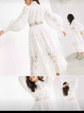 ASOS EDITION broderie shirt dress in white. New